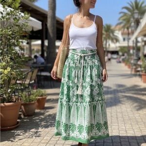 C&C California Tropical Maxi Skirt with Drawstring